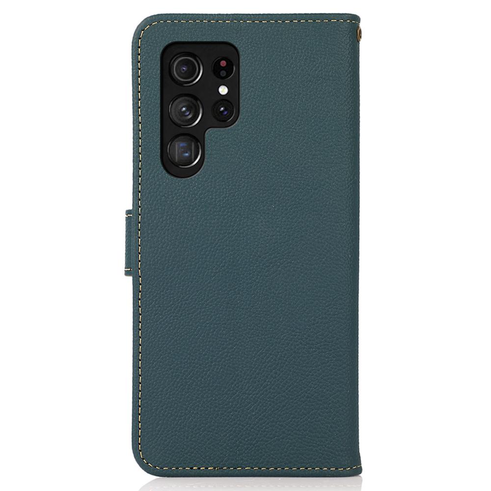 KHAZNEH Etui dla Samsunga Galaxy S25 Ultra Portfel z prawdziwej skóry krowiej Pokrowiec na telefon