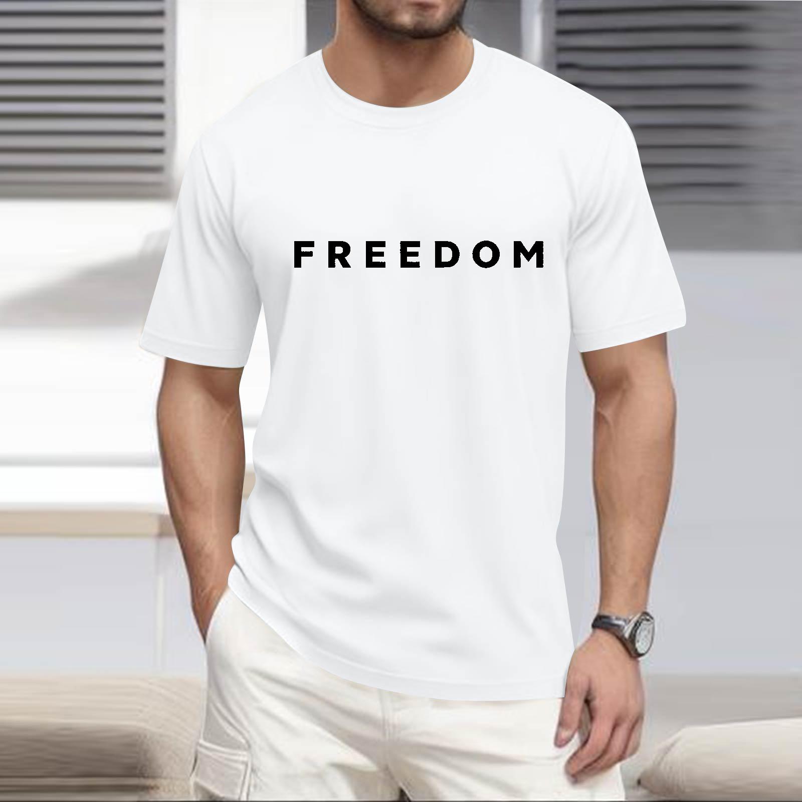 

Популярна чоловіча футболка з принтом, з круглим вирізом, з коротким рукавом XL білий