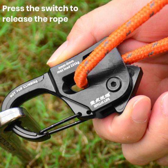 Aluminum Alloy Tent Rope Tensioner Rustproof Strong Load-bearing Lightweight Portable Tent Cord Adjuster
