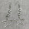 Five Pointed Star Dangle Earrings Chic Hollow Pattern Pentagrams Ear Pendants Punk Accessory for Fashion Forward Ladies