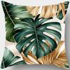 Ensemble de 4 taies d'oreiller feuilles de palmier tropicales - Fermeture éclair en polyester pour coussins de canapé et décoration de salon