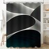 Modern Bathroom DecorStylish Black White Shower Curtain with Gradient Dark Blue Design for Bathtub Perfect Home Improvement Addi