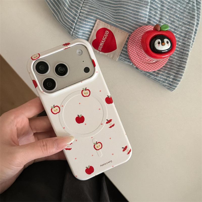 Trendy Magnetic Cartoon Animal Fruit Case for iPhone 17/16 Pro Max/15 Pro.