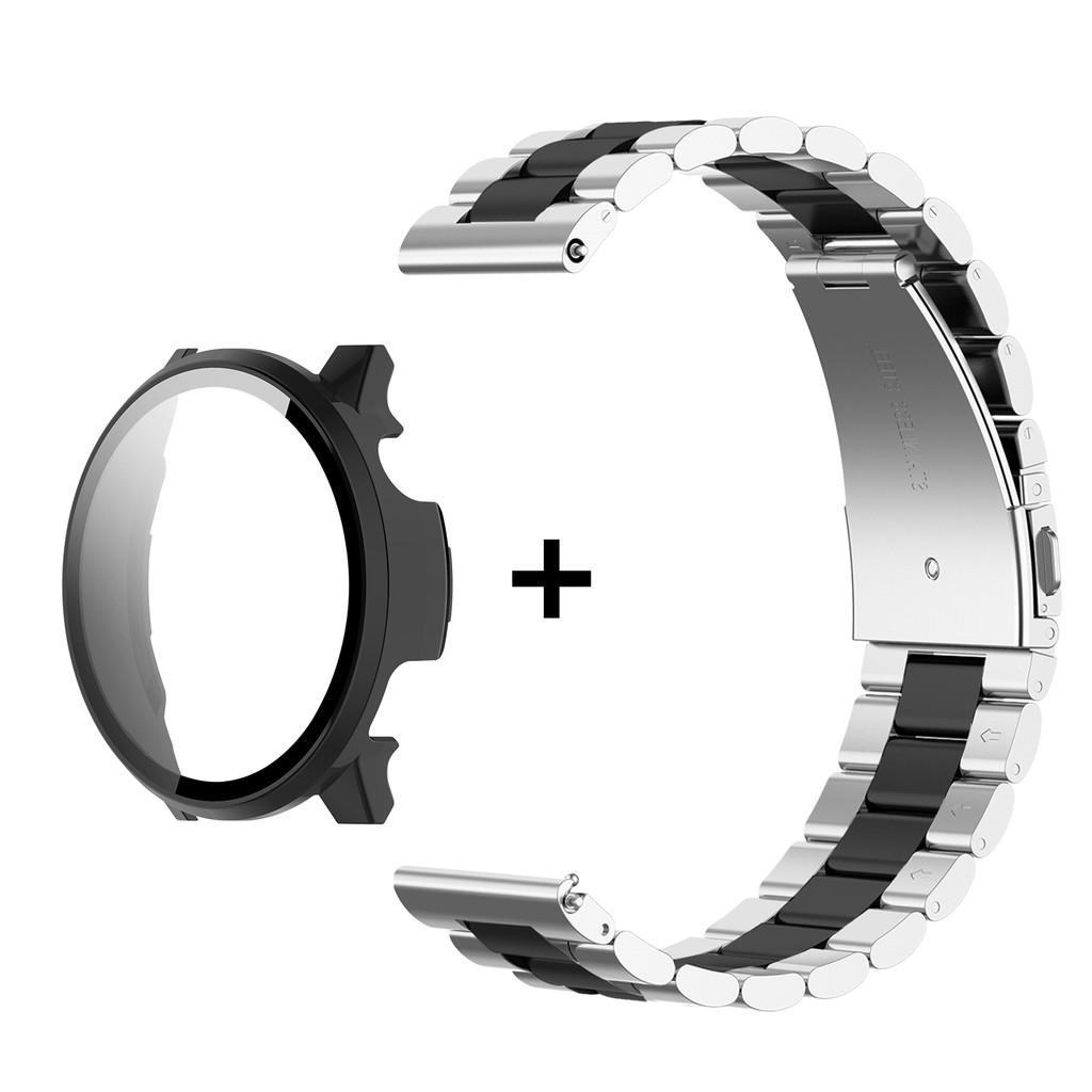 22mm Stainless Steel Metal Strap with PC Hard Case for Garmin Venu 4 45mm 18mm Watchband and Protection Case for Venu4 41mm