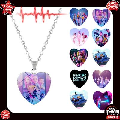 1 stuks Anime Accessoires K-pop Demonenjagers Tijd Edelsteen Hart Ketting Geluksketting Cadeau voor Meisjes Verjaardagscadeau Vakantiecadeau