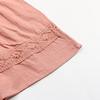 Women Casual Summer Short Sleeve V Neck Blouse Shirt Pink Cotton Linen