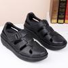 Men'S Sandals Men'S Leather Baotou Hole Shoes Leather Sandals Middle-Aged Dad Casual Beach Shoes
