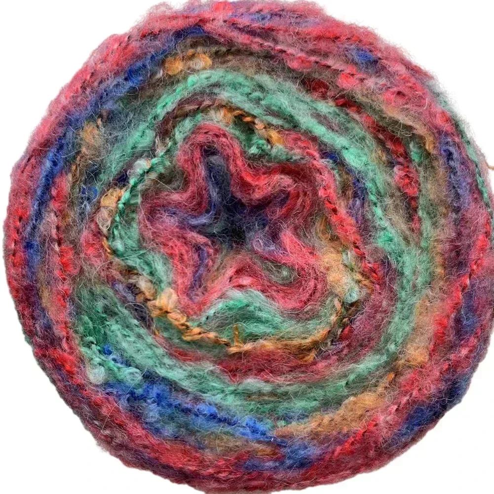 Для Радужной Ручной Вязки Пряжа с Градиентом Мохер Пряжа DIY Шляпа Шарф Свитер Пряжа Для Домашнего Декора Аксессуар В Наличии