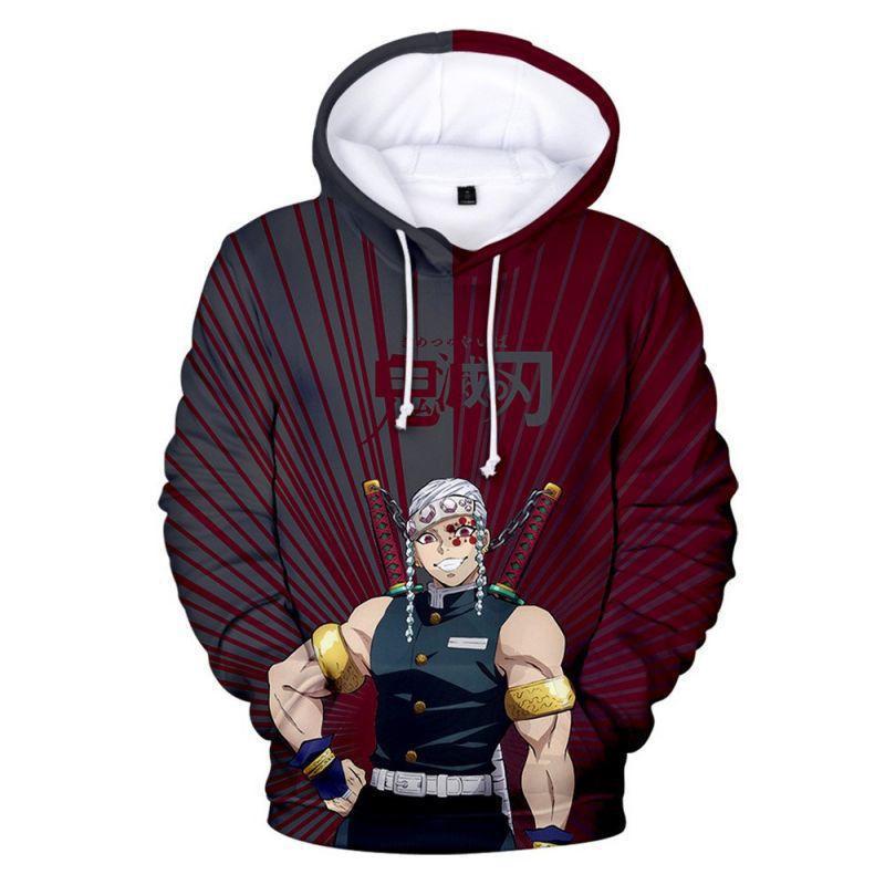 Unisex Anime-Inspired 3D Digital Print Hooded Sweatshirt Loose Fit Casual Streetwear