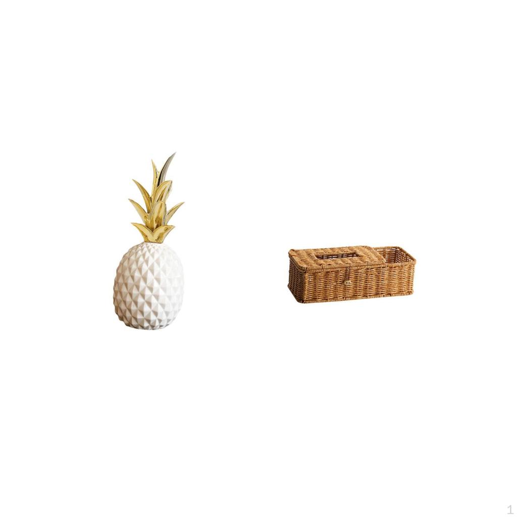 Pineapple Decorative Storage Box Sculpture for Bedroom Kitchen Tabletop with Remote Control And