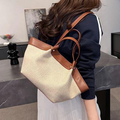 Patchwork Canvas Tote Bag 2025: Fashionable, Versatile, Large-Capacity Handheld & Shoulder Bag for Women