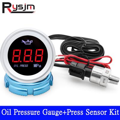 Universal Oil Pressure Gauge Measurement Range 0-1.00Mpa Car Pressure Gauge for Marine Boat Auto Motorcycle With Flashing Alarm