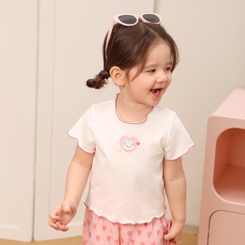 LUSON Baby Girl Ruffle Short Sleeve T-Shirt 100