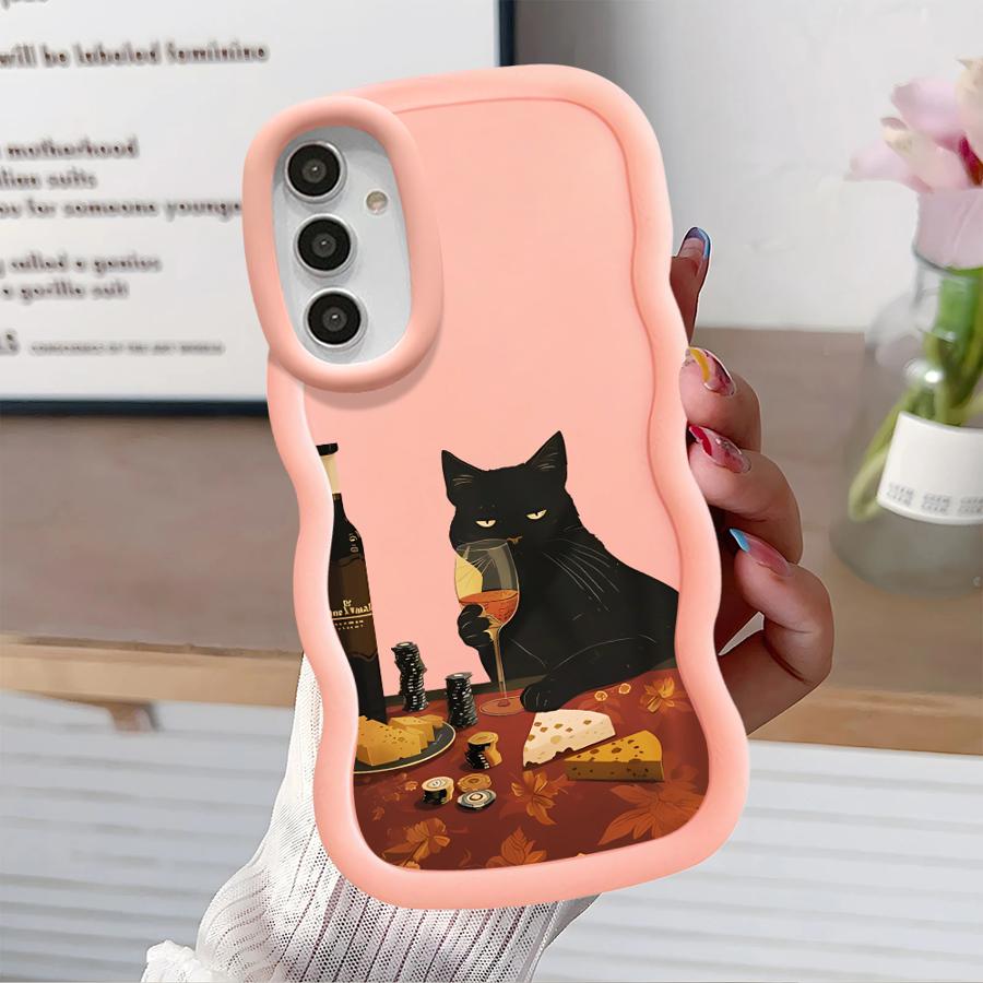 Leicht betrunkene Katze Hülle für Samsung Galaxy A14 A16 A13 A12 A15 A11 A21s A52 Weiche Handyhülle A06 A22 A33 A53 A04 A03 A05 A23