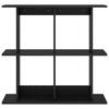 Wall Shelf Wall Mount Black 100 x 20 x 75 cm Wood Based Material