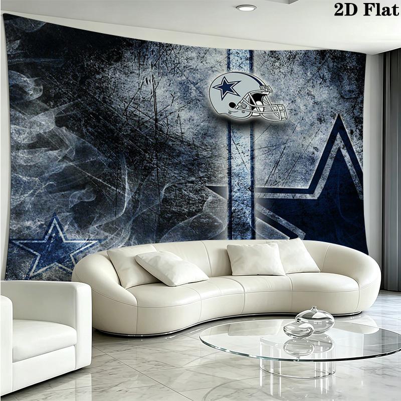 Dallas Cowboys Logo Wall Tapestry Aesthetic Wall Hanging Printed Fabric Blanket Decorative Tapestries for Bedroom Living Room Home Decor