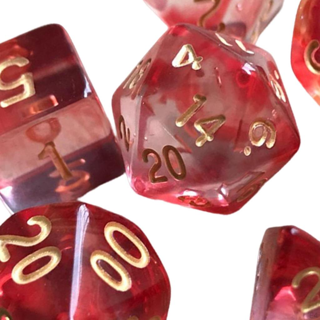 7 Pieces Polyhedral D4-D20 Family Table Game for Role Playing Cafe