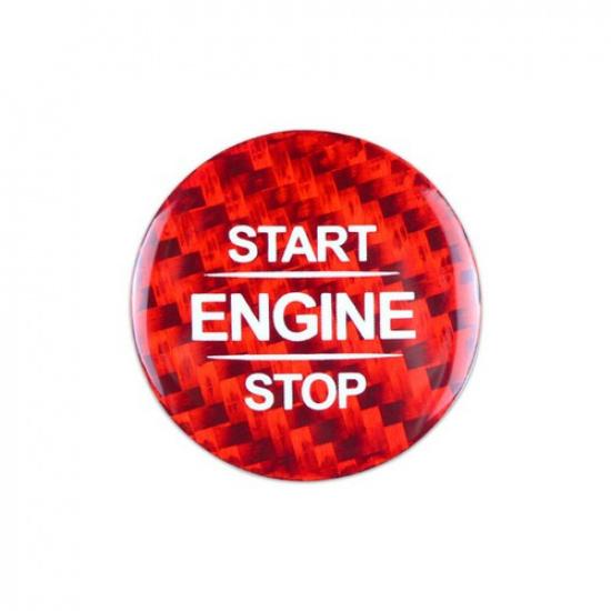 Luxury Red Carbon Fiber Car Front Engine Button Decoration For Benz CLA GLA 21+