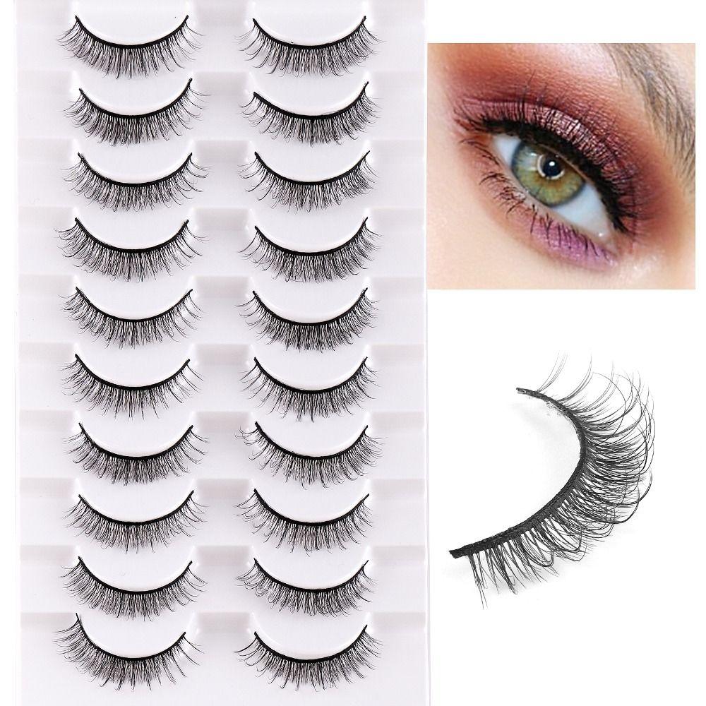 Wispy Natural Faux Mink Lashes Cat Eye Look False Eyelashes Short Lashes Manga Lashes