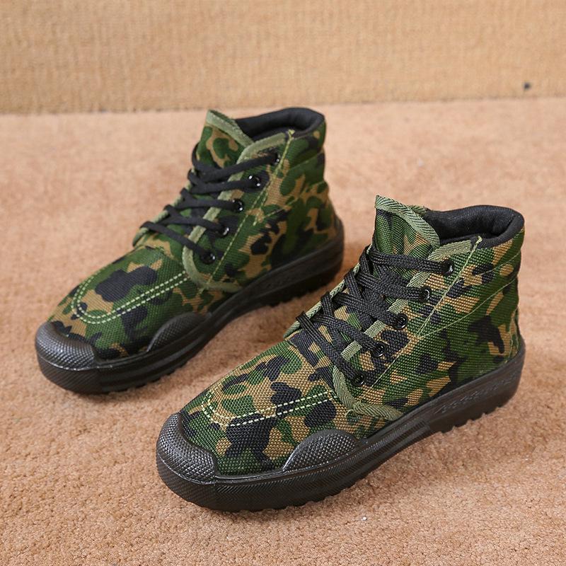 High-Top Yellow Canvas Labor Shoes: Unisex Spring/Autumn Outdoor Rubber Work Footwear