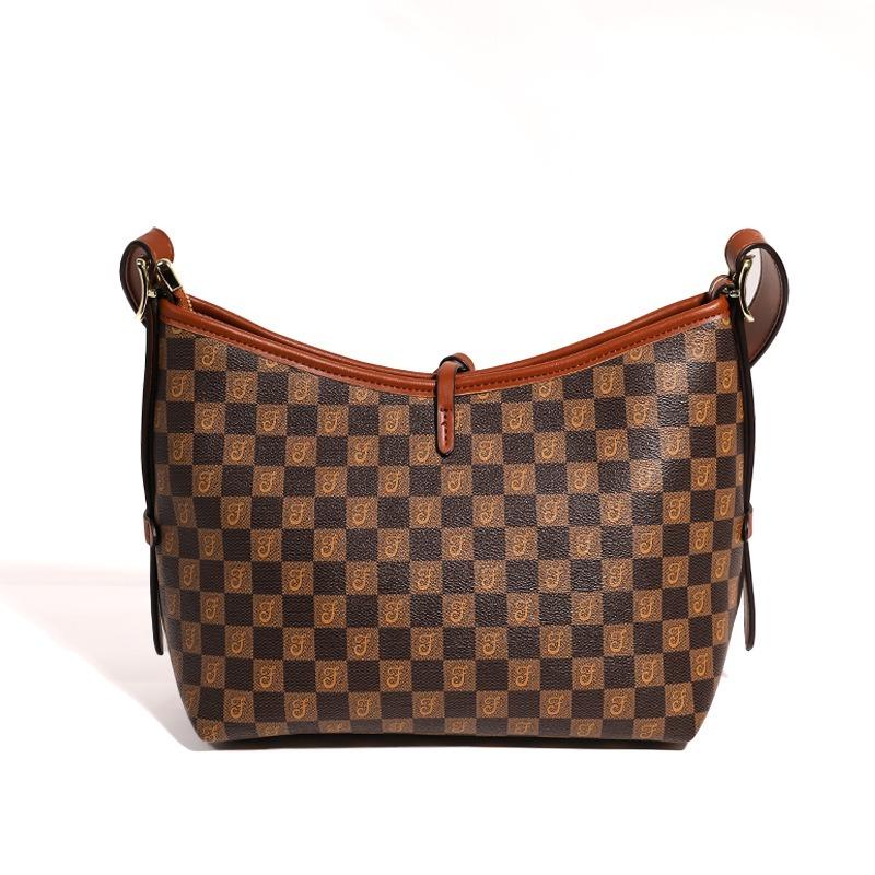 New women's bag fashionable large-capacity checkerboard tote bag high-end texture versatile commuter shoulder handbag