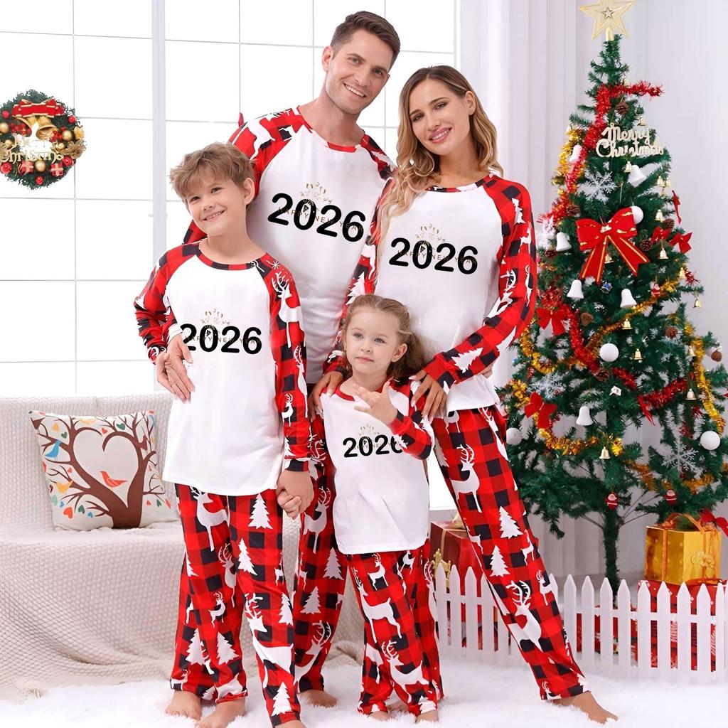 Prints Family Matching Long Sleeve Tops+Pants Set Family Matching Sets