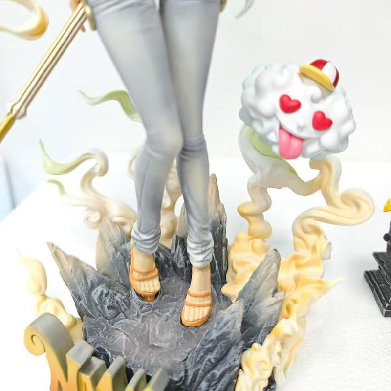 31cm One Piece Nika Form Nami Straw Hat Nami Anime Figure With Zeus Cloud Collectible GK Statue Model Toy Desktop Ornament Gift