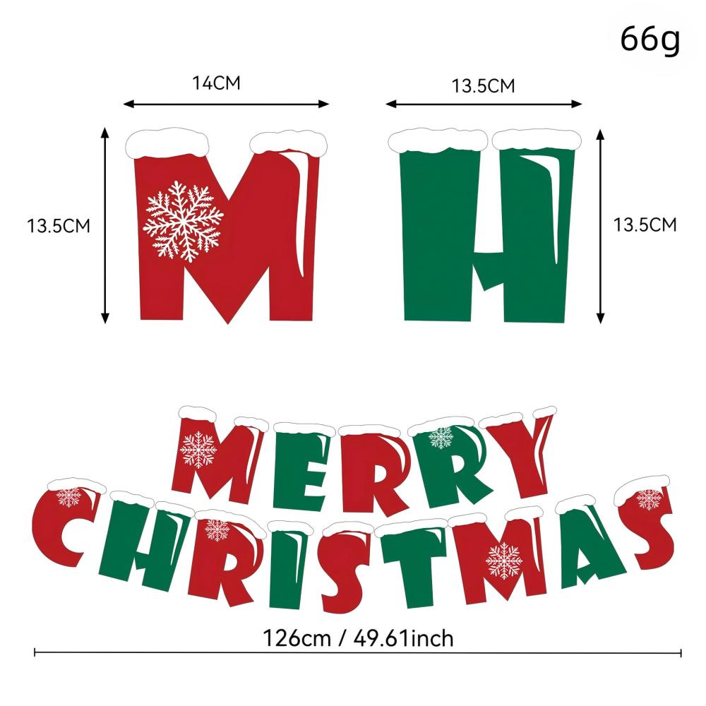 Christmas Party Decoration Set with Merry Christmas Letter Banner, 6pcs Hanging Swirls and 13pcs Cake Toppers