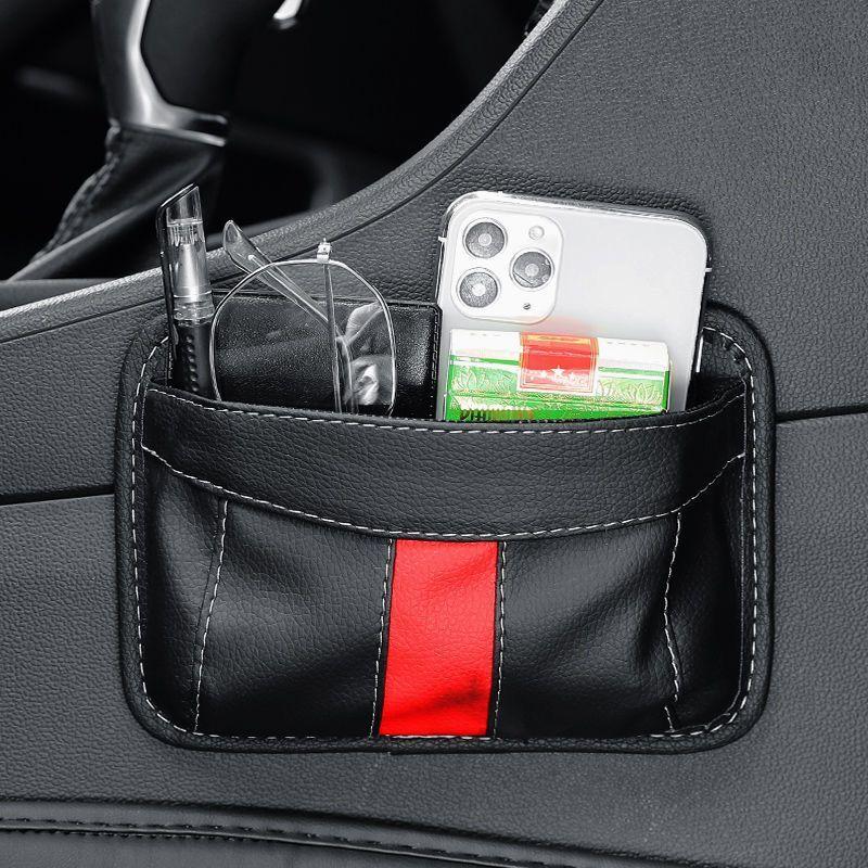 Multifunctional Small bags PU Leather Car Storage Bag Car Interior Organizer for Phone Key Card Small Stuff Storage