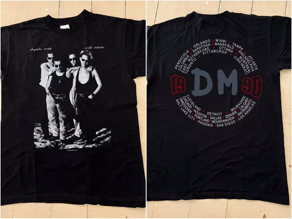 Depeche Mode T-Shirt Depeche Mode World Violation 1990 Tour Concert T-Shirt 90 Unisex T-Shirt S