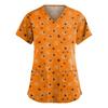 Tuta da donna alla moda con scollo a V, manica corta, con tasche, top stampati per Halloween, abbigliamento