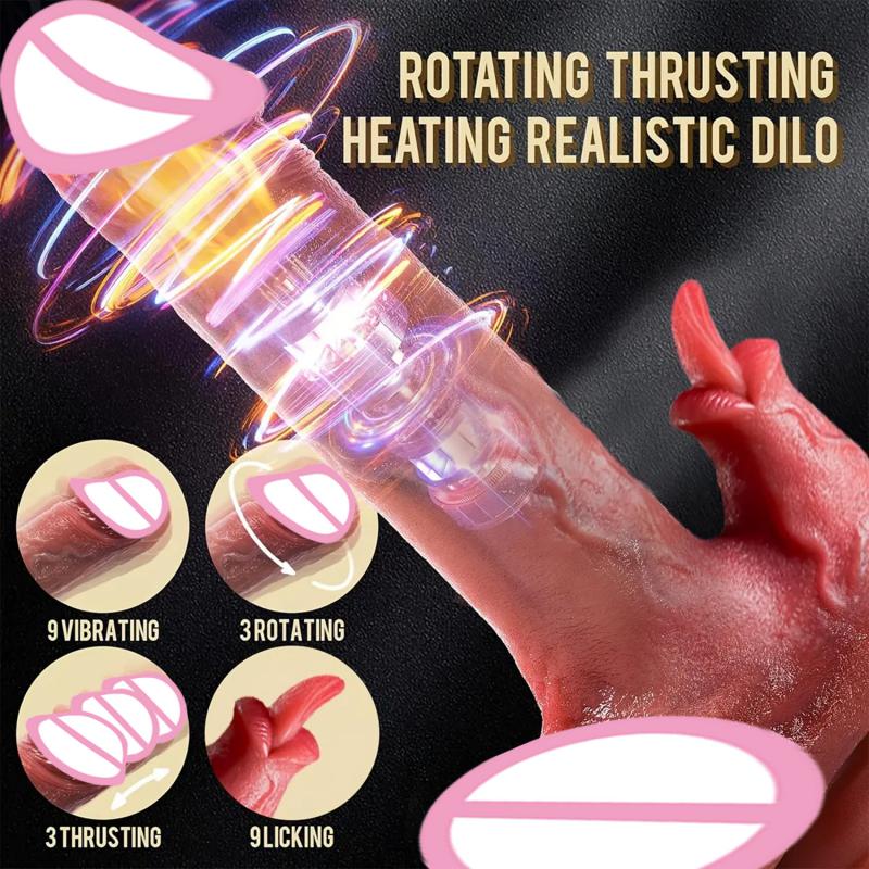 Realistic Thrusting Dildo Vibrator Women Heating Licking Penis G-Spot Anal Vagina Dick Penetration Adult Sex Toys Sex Shop 18+