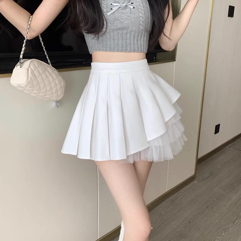 Slimming Puff Skirt A-line Mini Casual All-match Versatile Skirt for Women Summer Plus Size Pleated Skirt High-waisted Skirt Bubble Skirt