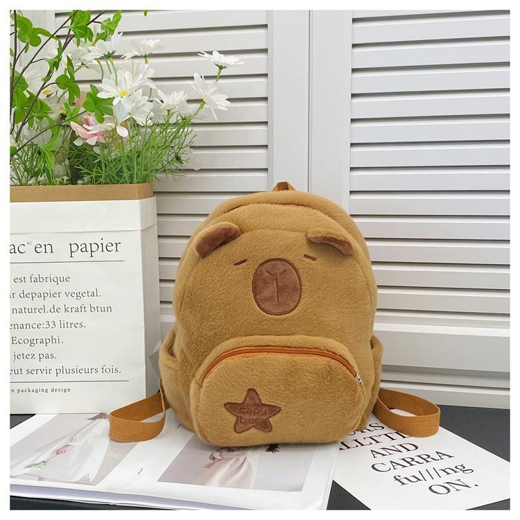 Pack Men's and Women's Plush Cute Versatile Cartoon Capybara Elementary School Students Fashion Backpack