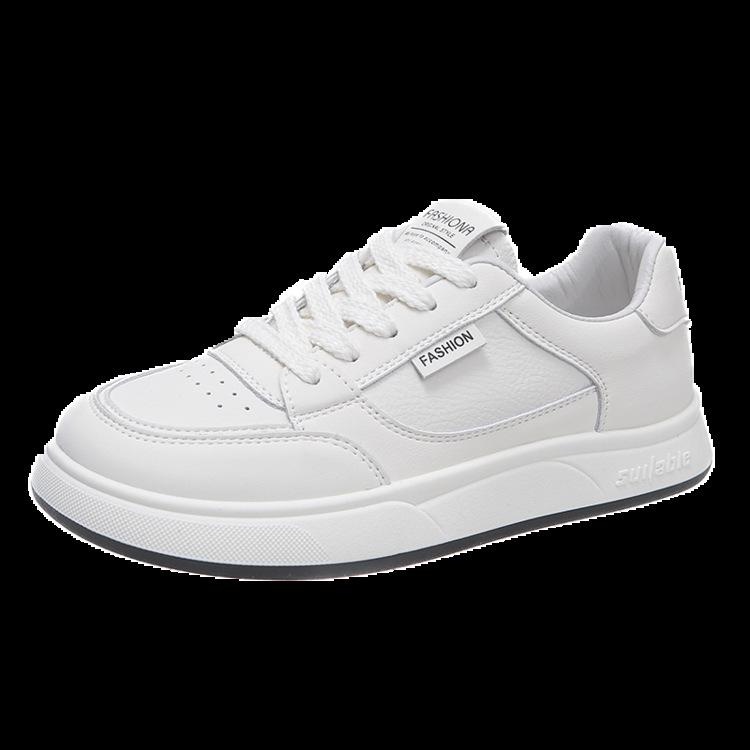 Leather little white shoes women's versatile 2025 spring new platform casual shoes women's sports shoes board shoes soft sole single shoes