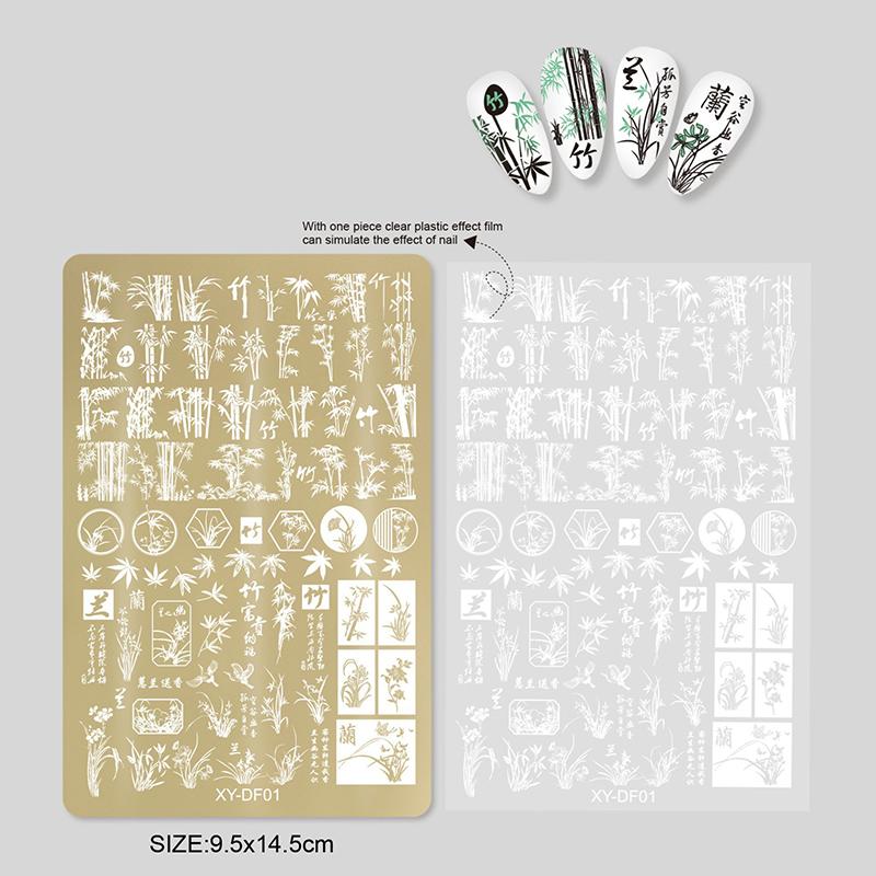 

Большие пластины для стемпинга ногтей с узором бабочек и цветов, трафарет из нержавеющей стали, штампы для нейл-арта, геометрический шаблон, инструменты для ногтей A10