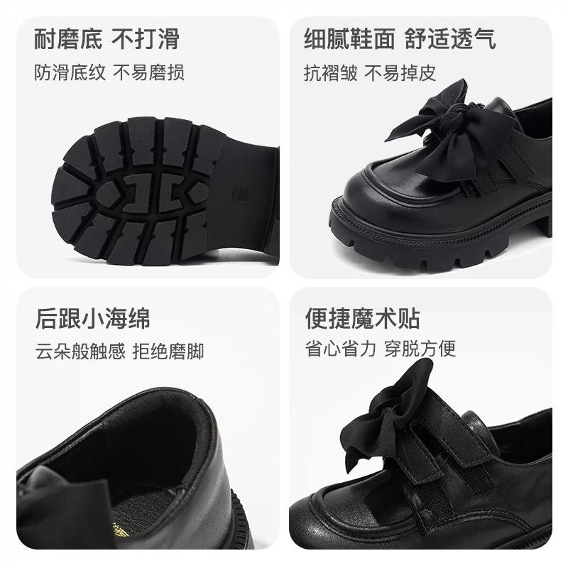 Girls Shoes Genuine Leather Children's Princess Small Leather Shoes 2025 Spring and Autumn New Lightweight Soft Sole British Style Black Single Shoes