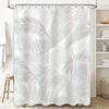 Luxury White Palm Tree Shower Curtain Bathroom Decor with Modern Design for Home Decoration Waterproof Washable 72 x 84 Inches