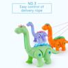 Ligh Music Glowing Musical Toy Simulation Dinosaur Model Leash Dinosaur Toy Dinosaur Pet Toy
