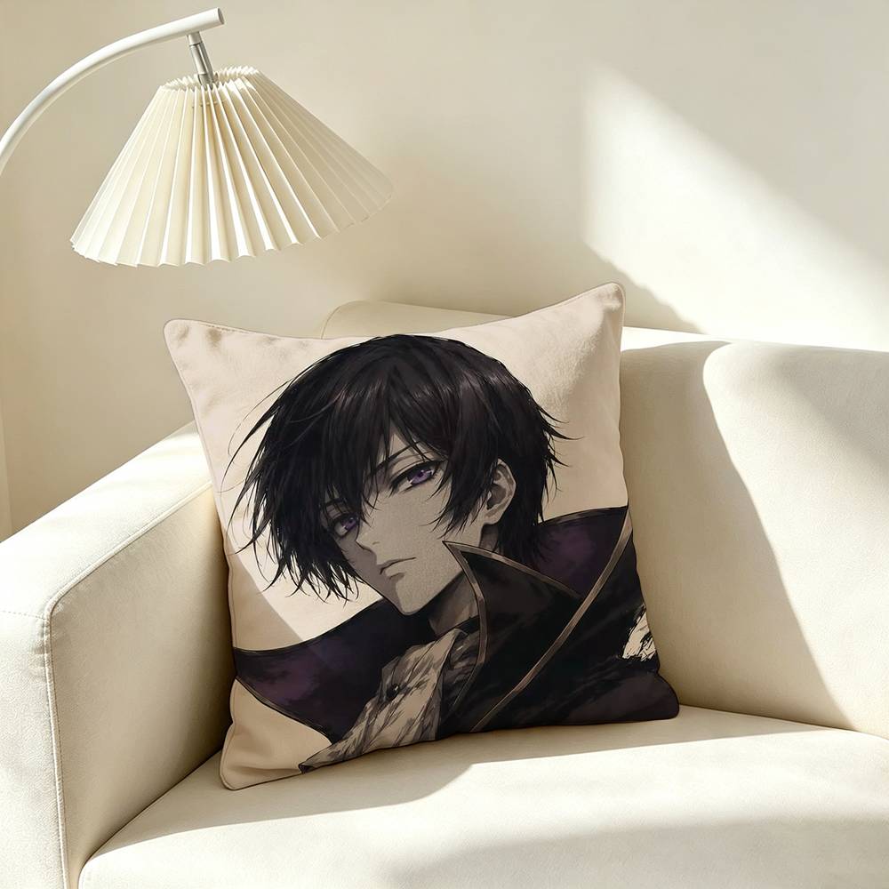 Ccode Geass Lelouch Anime Pillow Case Square Doublesided Sofa Cushion Cover Bedroom Bedside Pillow