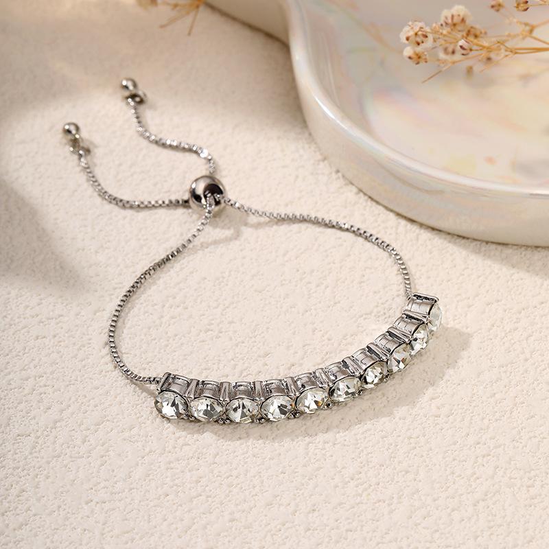 Geometric Round 8mm Zircon Pull-out Jewelry Personalized Versatile Bracelet