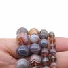 Natural Persian Gulf Agate Coffee Brown Banded Loose Round Beads for DIY Bracelets