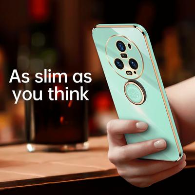 Funda para Honor Magic 5 Pro Funda para teléfono Honor Magic5 PGT-N19 Cubierta trasera Magic5 Pro Lujosa cuadrada chapada con soporte de anillo