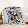 1pc, Jack Skellington and Sally Blanket Seasonal Home Decorative Throw for All Seasons, Living Room, Travel, Camping, Car Blankets