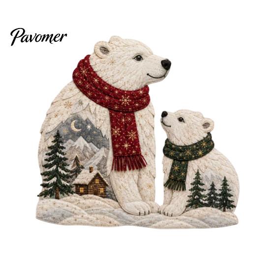Christmas Fabric Art Patchwork DIY Kit, Adult Sewing Handcrafted Set with Creative Holiday Gift Pre-Cut Squares, Animals Craft for Beginners Quilting