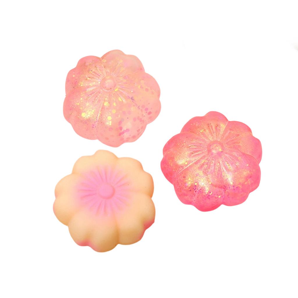 Glitter Flower-Shaped Sensory Squeeze Ball Simulation Flower Squishies Stress Release Toy for Kids Adults