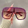 Large-framed, one-piece, European-style fashionable sunglasses, high-end and casual, unisex windproof sunglasses