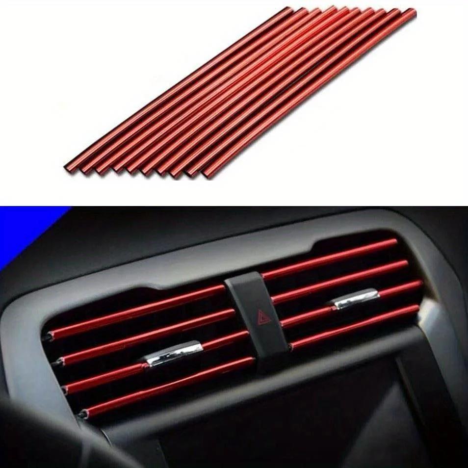 10Pcs Car Air Conditioner Decoration Strip for Vent Outlet, Universal Waterproof Bendable Air Vent Outlet Trim Decoration