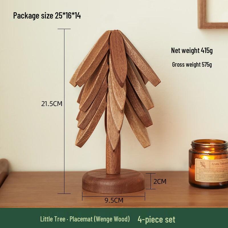 Wenge Wood Coaster Set with Holder