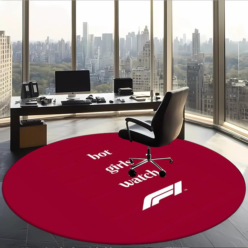 Formula 1 (37) Ofis için Yuvarlak Halı Ofis, Yatak Odası, Oturma Odası ve Ev Alanı için Dekoratif Yer Halısı